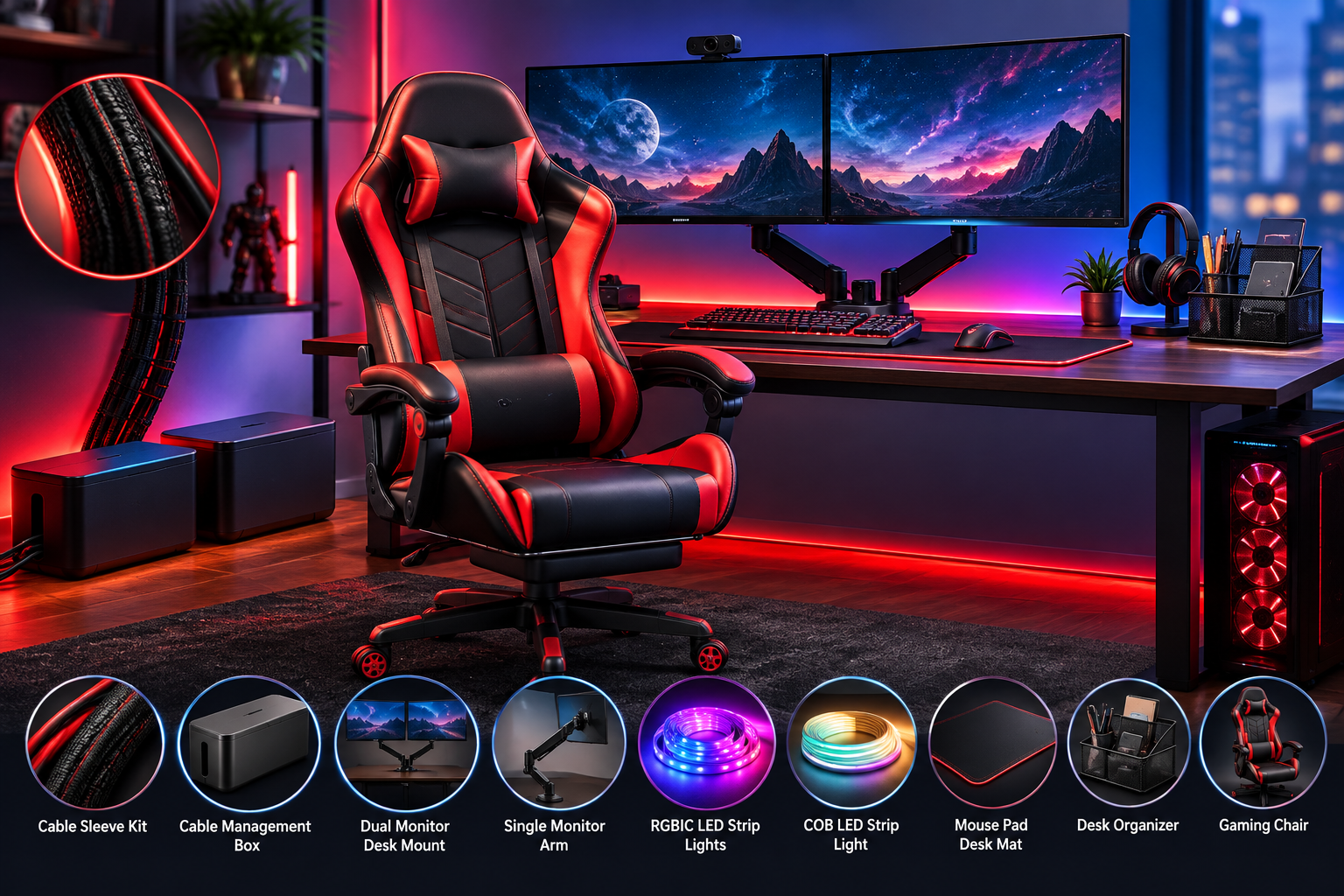 How to Organize a Gaming Setup: 10 Amazon Products for Cables, Comfort & Desk Space