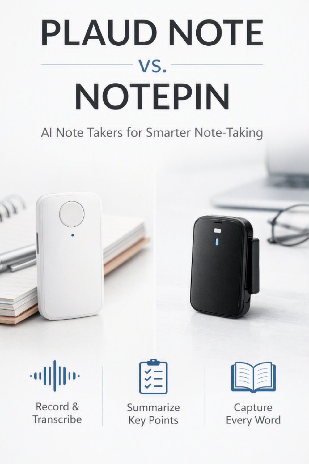 Plaud Note vs NotePin Best ai Note Takers