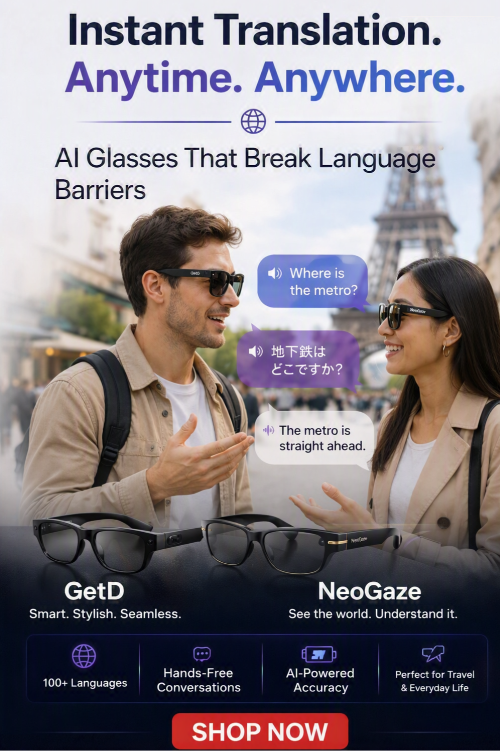 ai Translation Glasses GetD Neogaze Real Time Translation