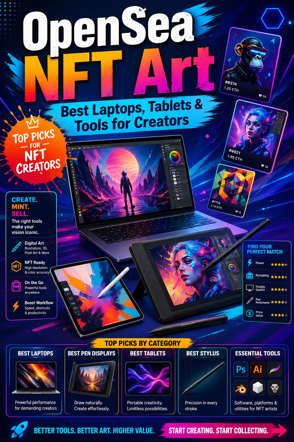 OpenSea NFT Art: 10 Best Laptops, Tablets & Tools for Creators