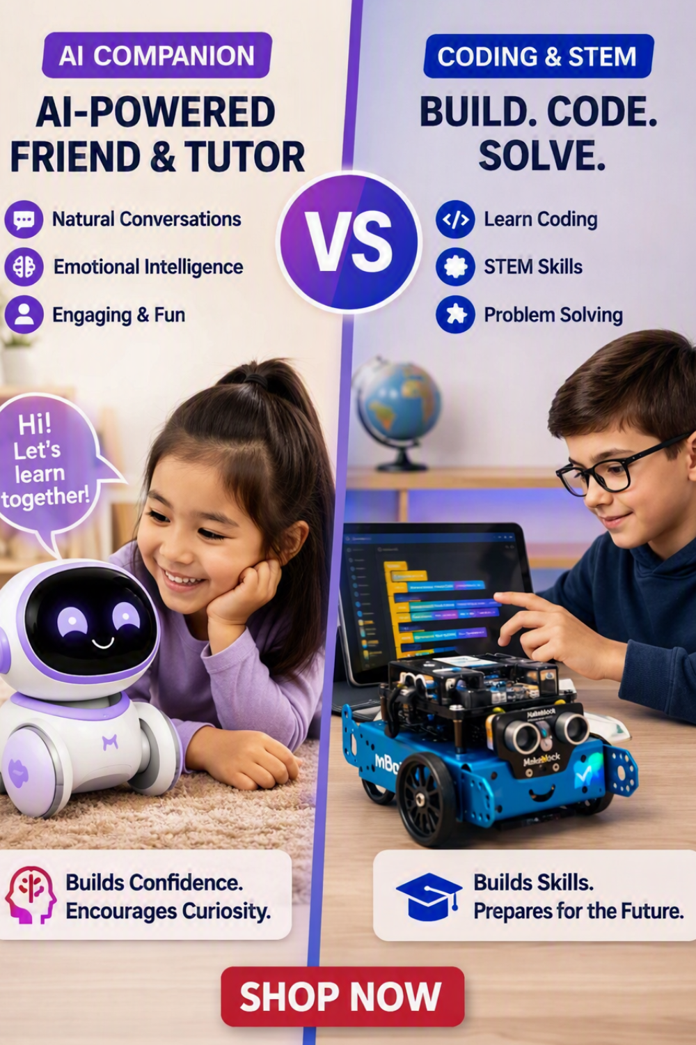 Educational ai Robots -  Miko 3-mBot STEM Learning