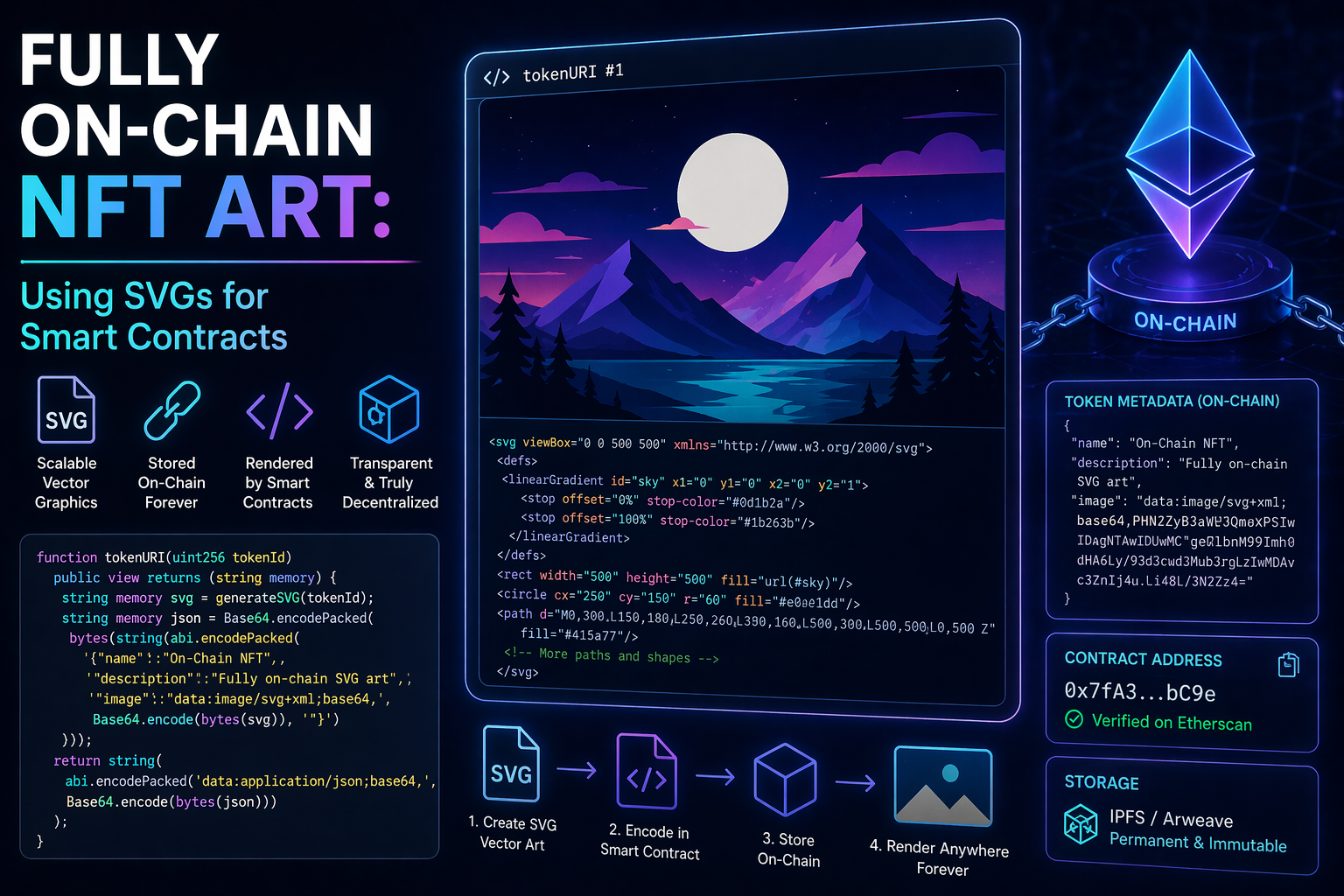 How to Create Fully On-Chain NFT Art Using SVGs for Smart Contracts