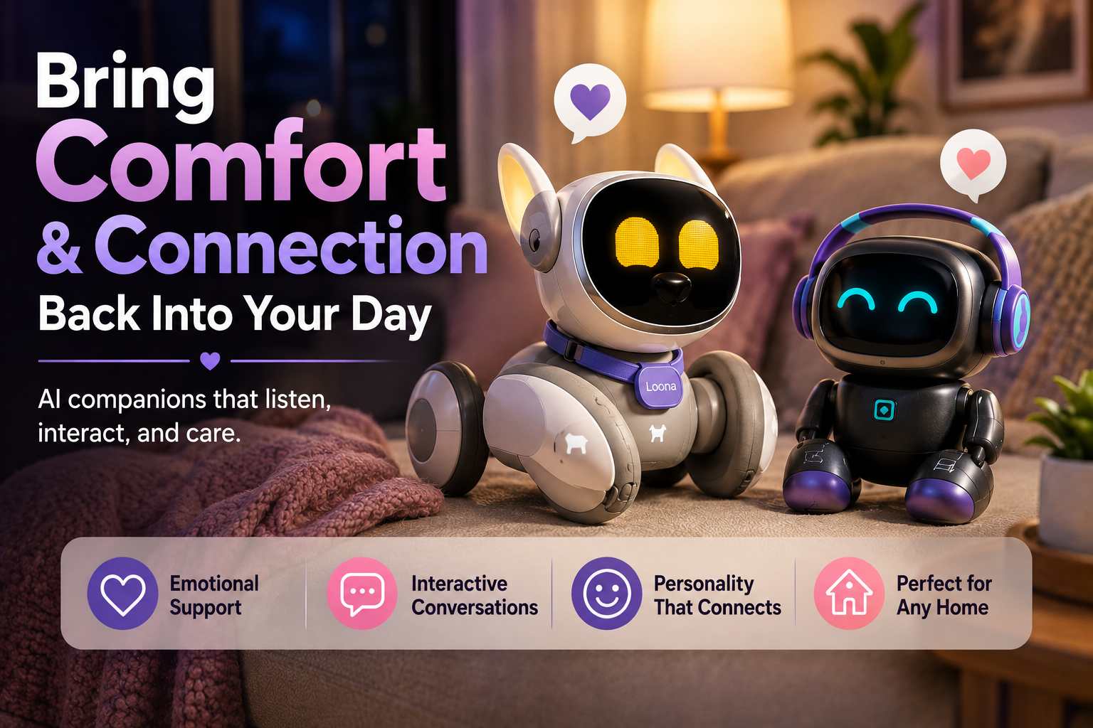 Feeling Disconnected at Home? Meet Loona & EMOPET - The Top AI Companions That Bring Comfort & Interaction Back Into Your Day