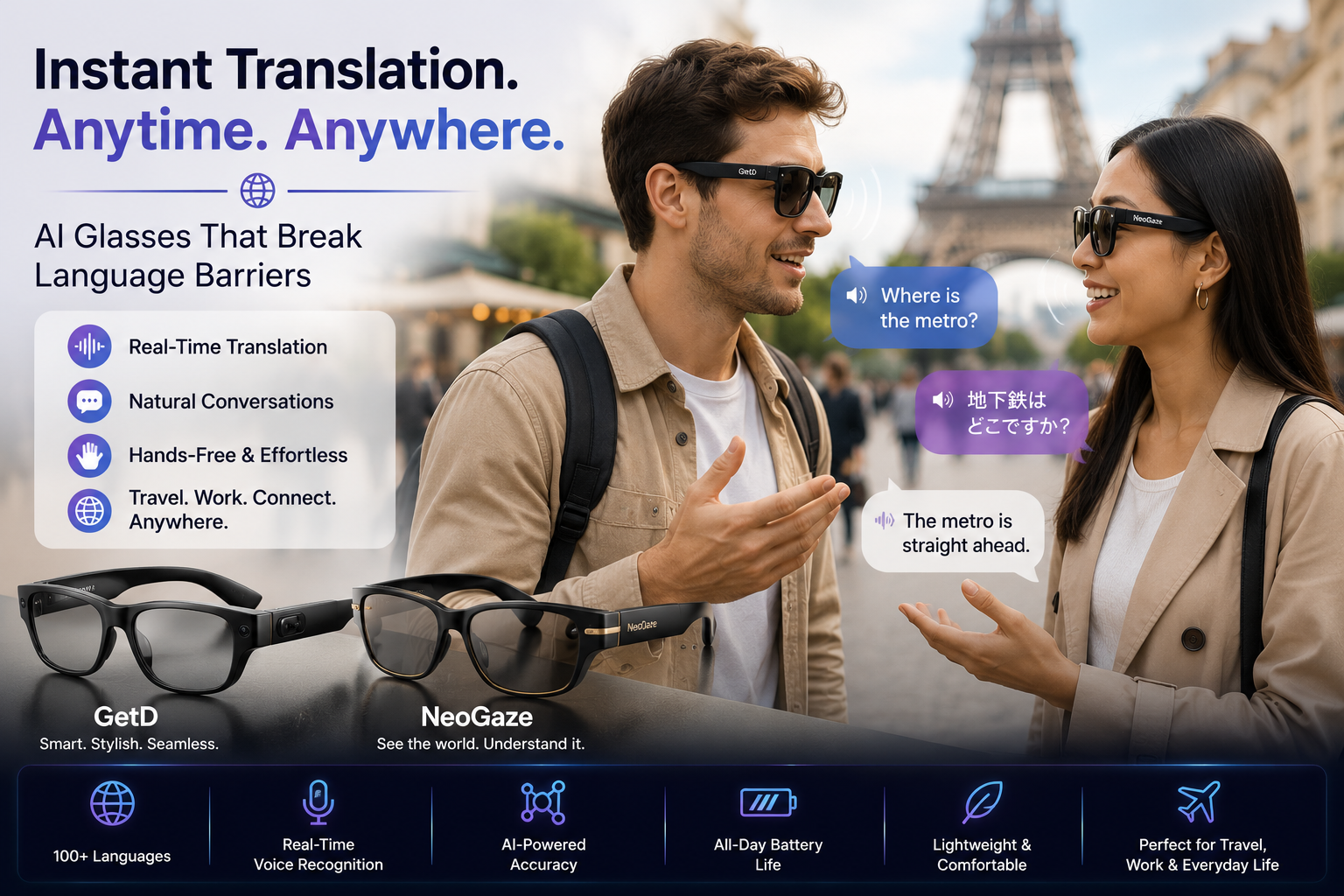 Language Barriers Slowing You Down? GetD & NeoGaze AI Glasses Deliver Instant Real‑Time Translation Anywhere